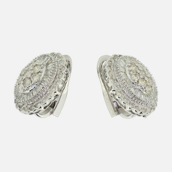 Vintage Multi Diamond Cluster Earrings