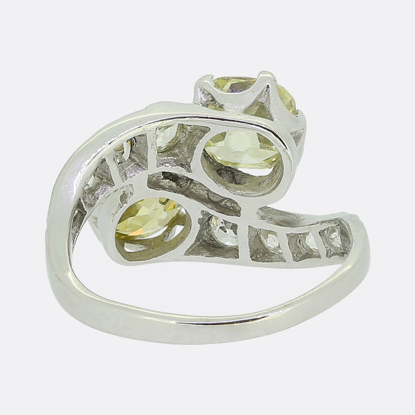Edwardian Fancy Old Cut Diamond Toi et Moi Ring