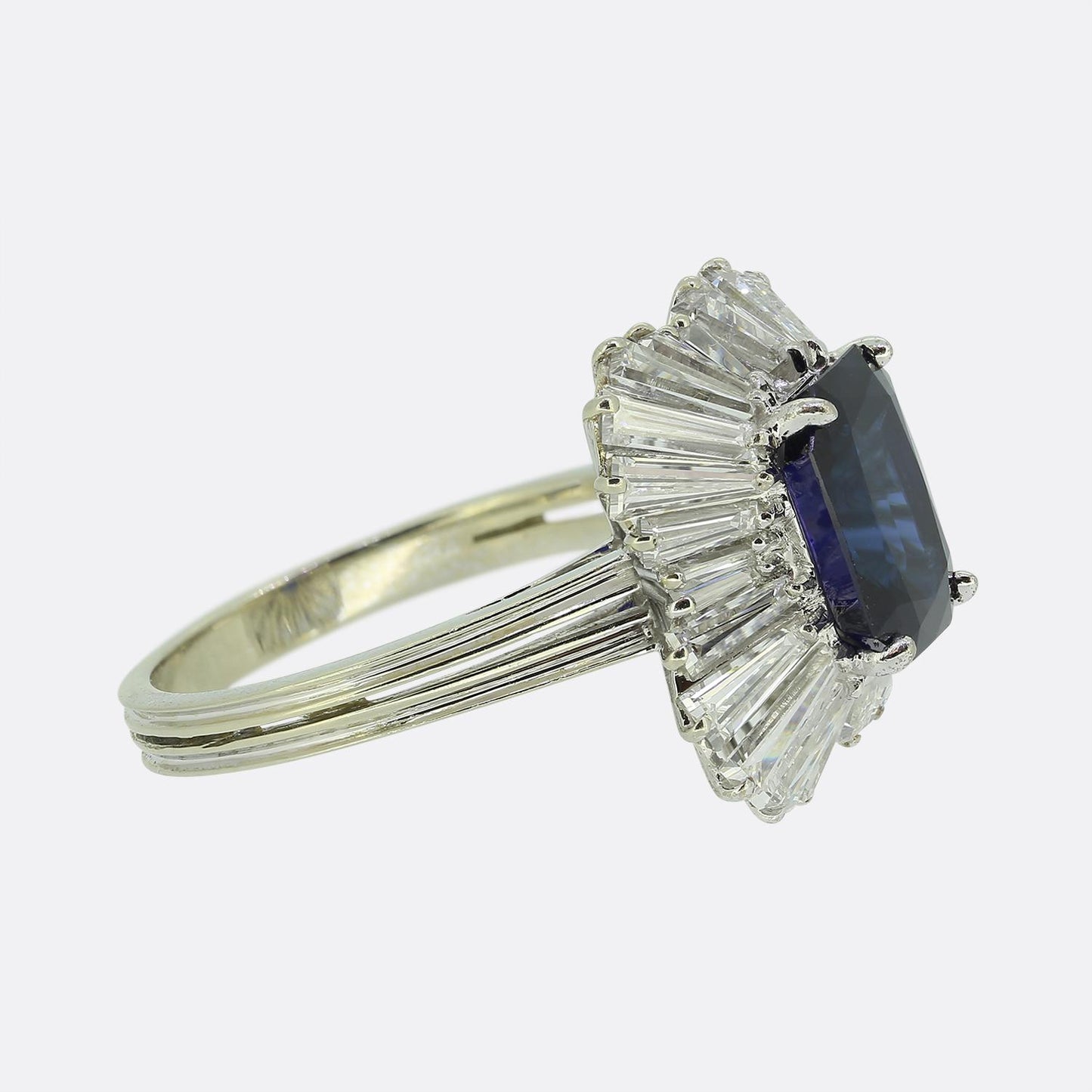 2.55 Carat Sapphire and Diamond Ballerina Ring