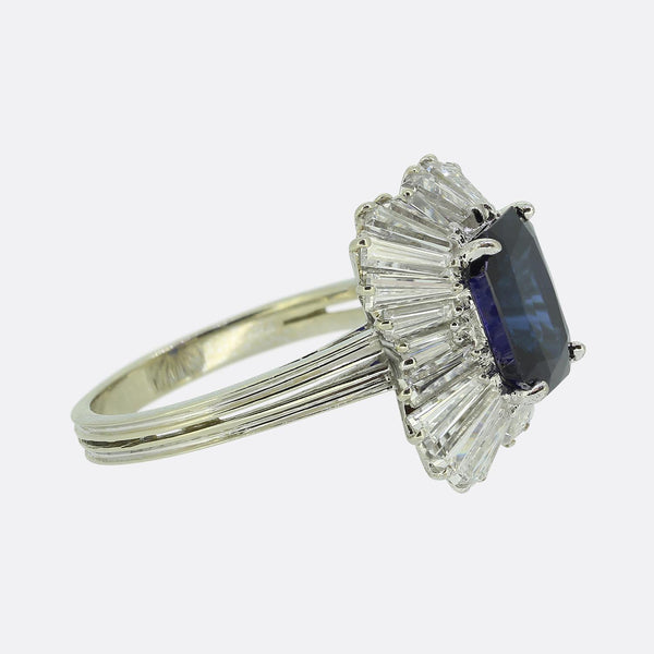 2.55 Carat Sapphire and Diamond Ballerina Ring