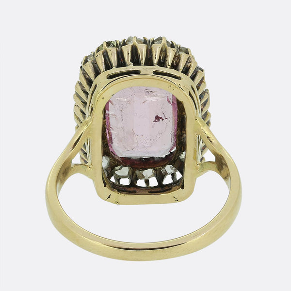 Victorian Pink Spinel and Rose Cut Diamond Dress Ring