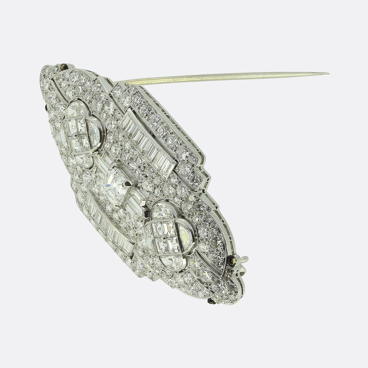 Art Deco 9.35 Carat Diamond Brooch