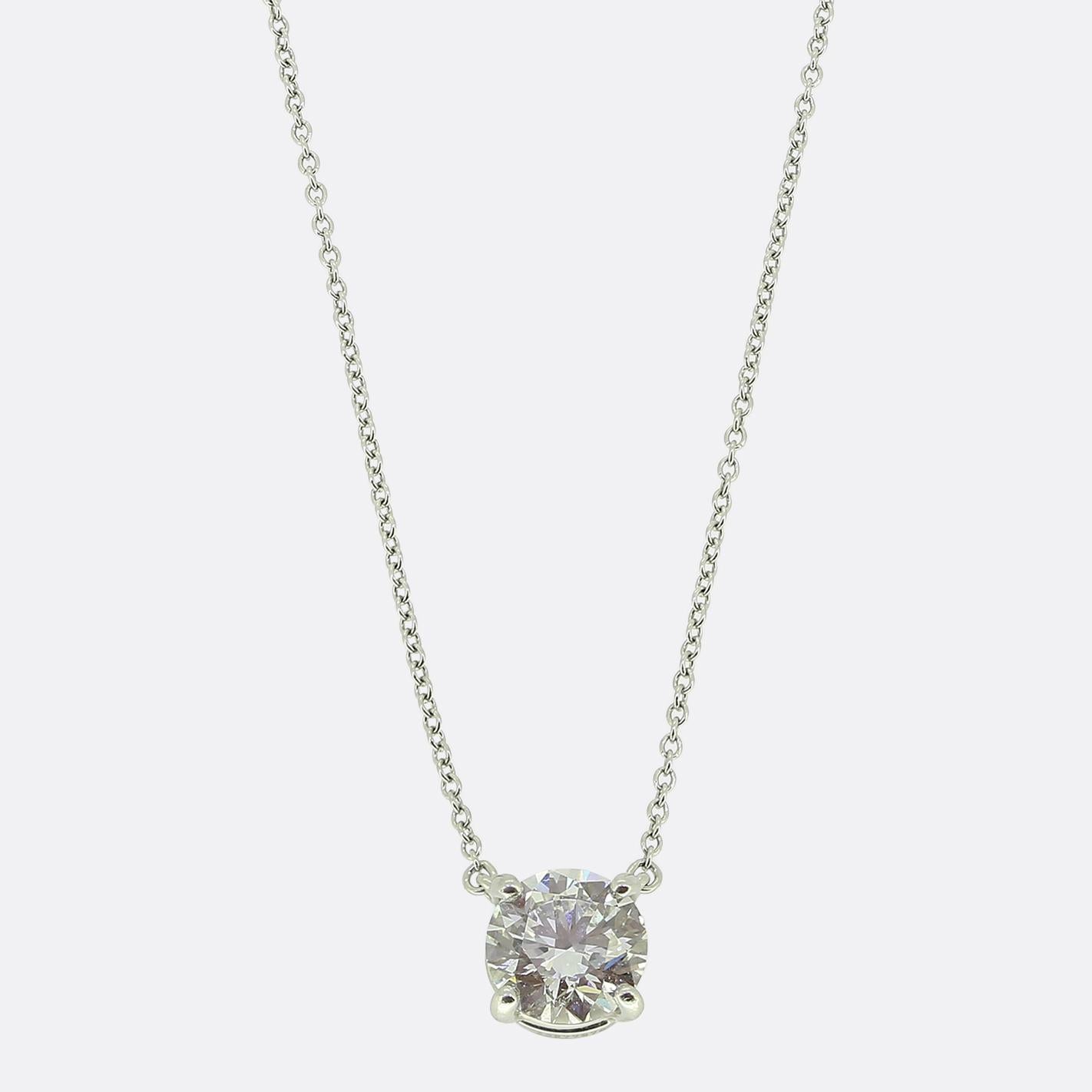 Tiffany & Co. 1.65 Carat Diamond Solitaire Necklace