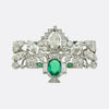 Edwardian Emerald and Diamond Brooch