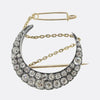 Victorian Old Cut Diamond Crescent Brooch