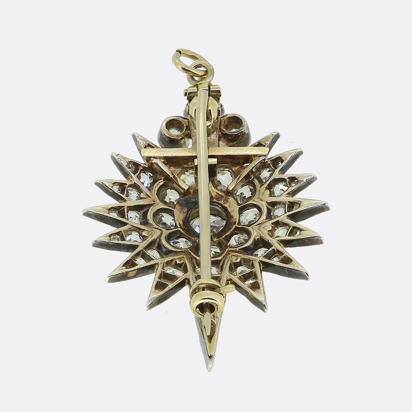 Antique Diamond Star Brooch Pendant