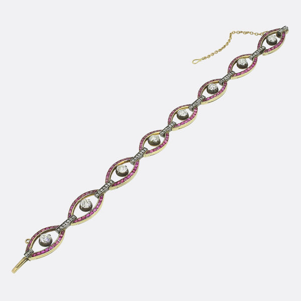 Victorian Ruby and Diamond Bracelet