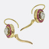 Art Deco Ruby and Diamond Drop Earrings