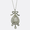 Victorian Old Pear Cut Diamond Pendant Necklace