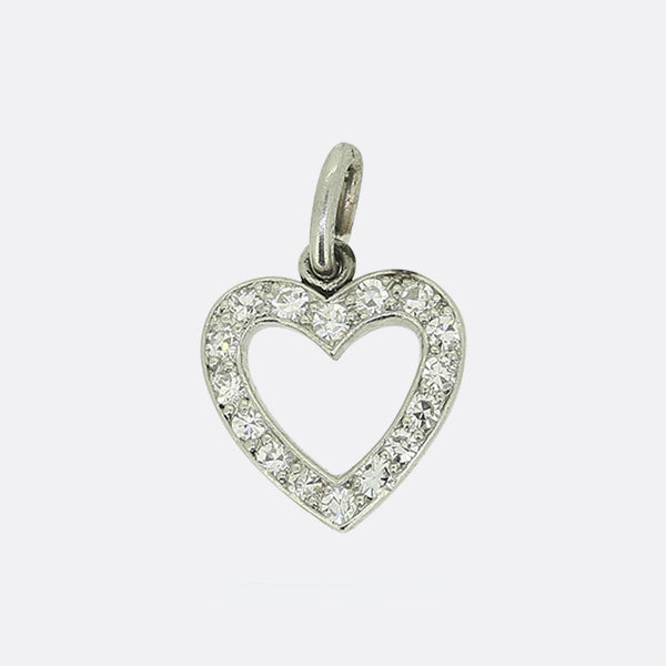 Cartier Art Deco Diamond Heart Charm Pendant