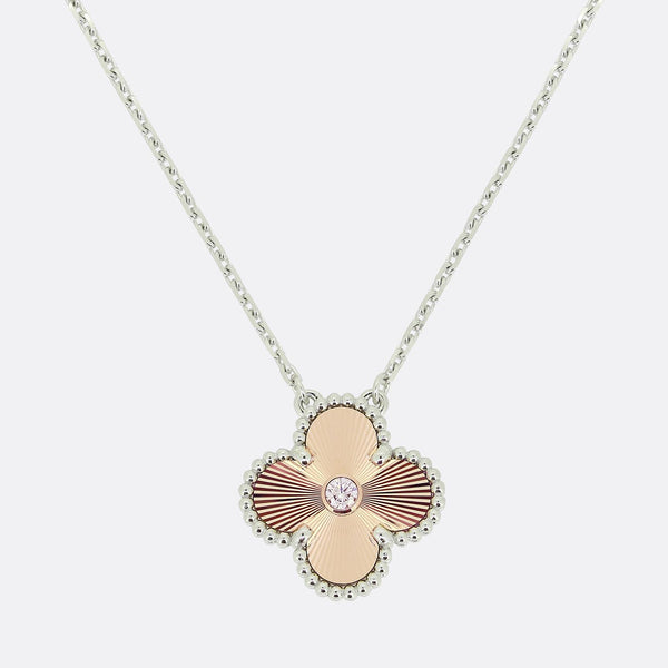 Van Cleef & Apels Alhambra Rose Guilloche Necklace