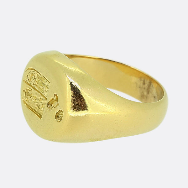 Vintage Naval Intaglio Signet Ring
