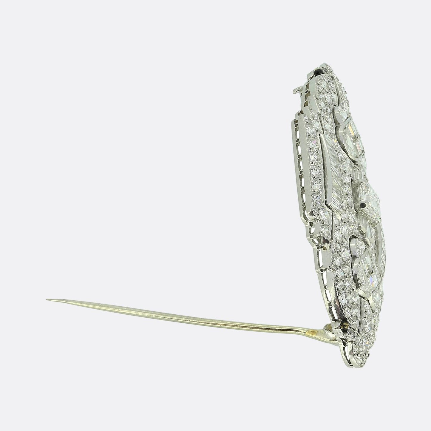 Art Deco 9.35 Carat Diamond Brooch