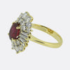 1.10 Carat Ruby and Diamond Cluster Ring