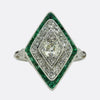 Art Deco Emerald and Diamond Dress Ring