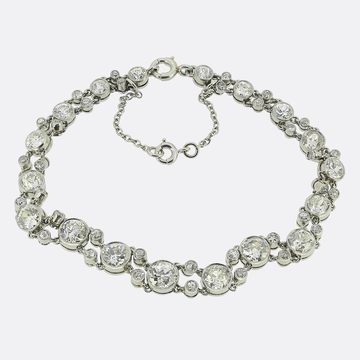 Art Deco 5.70 Carat Old Cut Diamond Bracelet