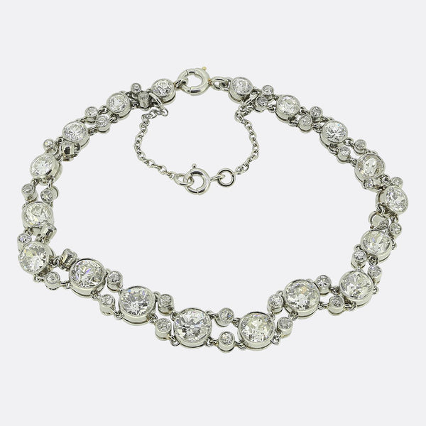 Art Deco 5.70 Carat Old Cut Diamond Bracelet
