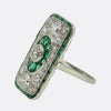Art Deco Emerald and Diamond Tablet Ring