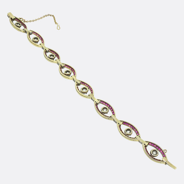 Victorian Ruby and Diamond Bracelet