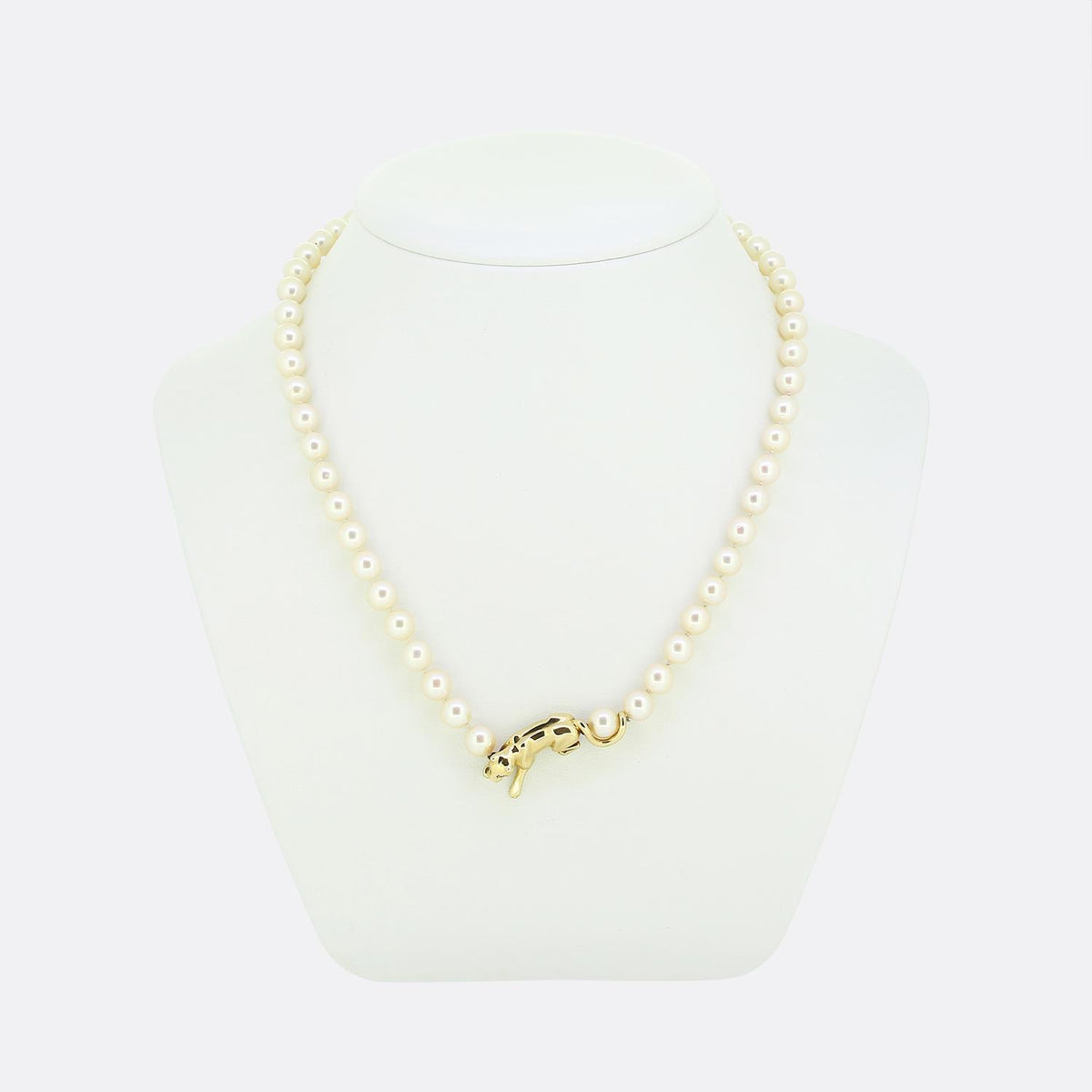 Cartier Vintage Pearl and Diamond Panthere Necklace