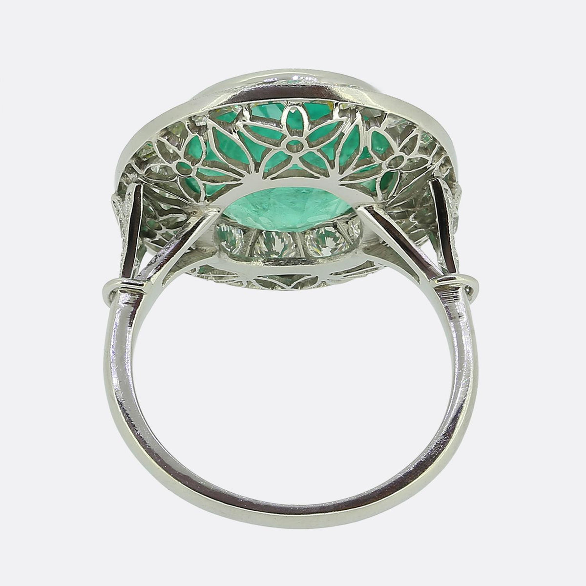 Art Deco 4.25 Carat Emerald and Diamond Dress Ring