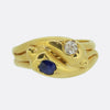 Victorian Sapphire and Diamond Double Snake Ring