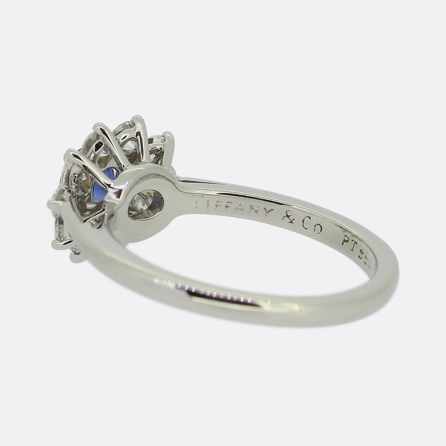 Tiffany & Co. Sapphire and Diamond Cluster Ring