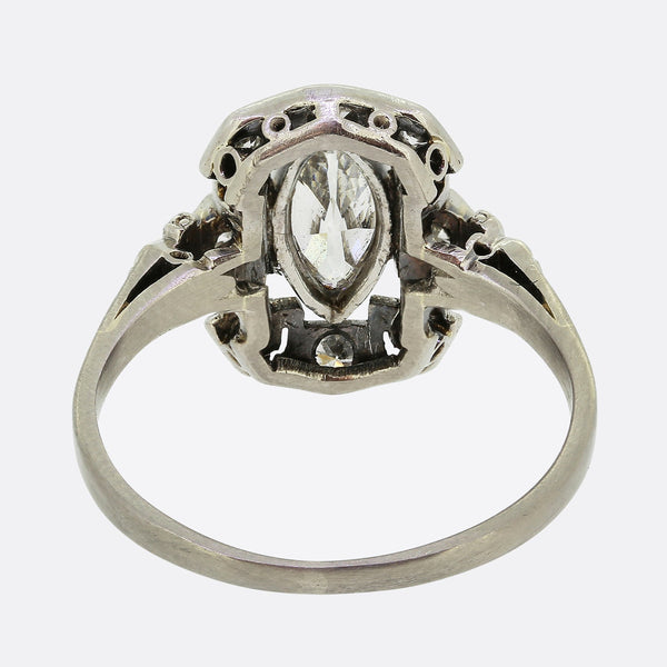 Art Deco Marquise Cut Diamond Engagement Ring