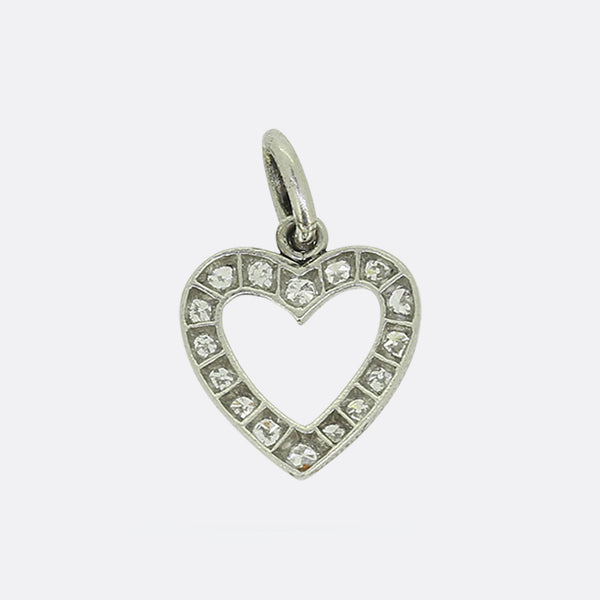 Cartier Art Deco Diamond Heart Charm Pendant
