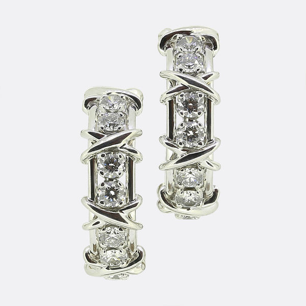 Tiffany & Co. Schlumberger Studios Diamond Hoop Earrings