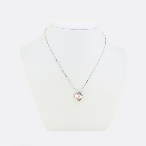 Van Cleef & Apels Alhambra Rose Guilloche Necklace