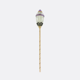 Fabergé Amethyst Quartz and Diamond Stick Pin