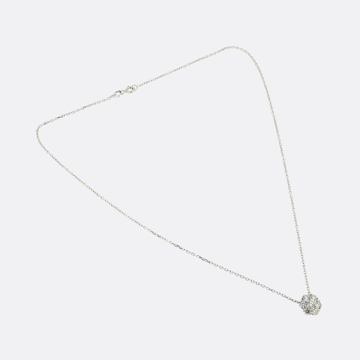 1.20 Carat Diamond Cluster Necklace