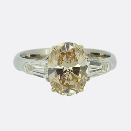 2.58 Carat Fancy Brownish Yellowish Orange Diamond Engagement Ring