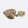 Antique Pink Sapphire Heart and Rose Cut Diamond Bird Drop Pendant