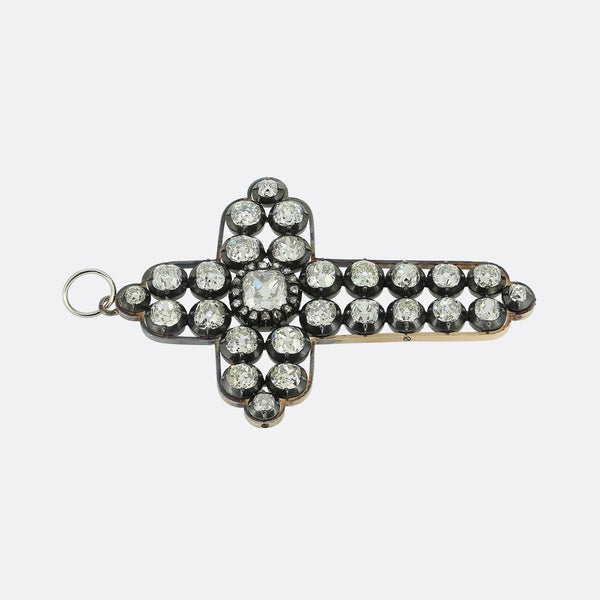 Victorian Diamond Cross Pendant