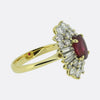 1.10 Carat Ruby and Diamond Cluster Ring
