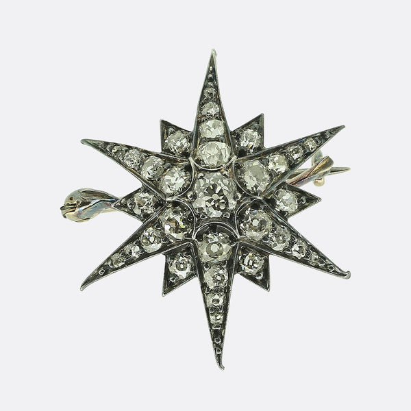Victorian Diamond Star Brooch