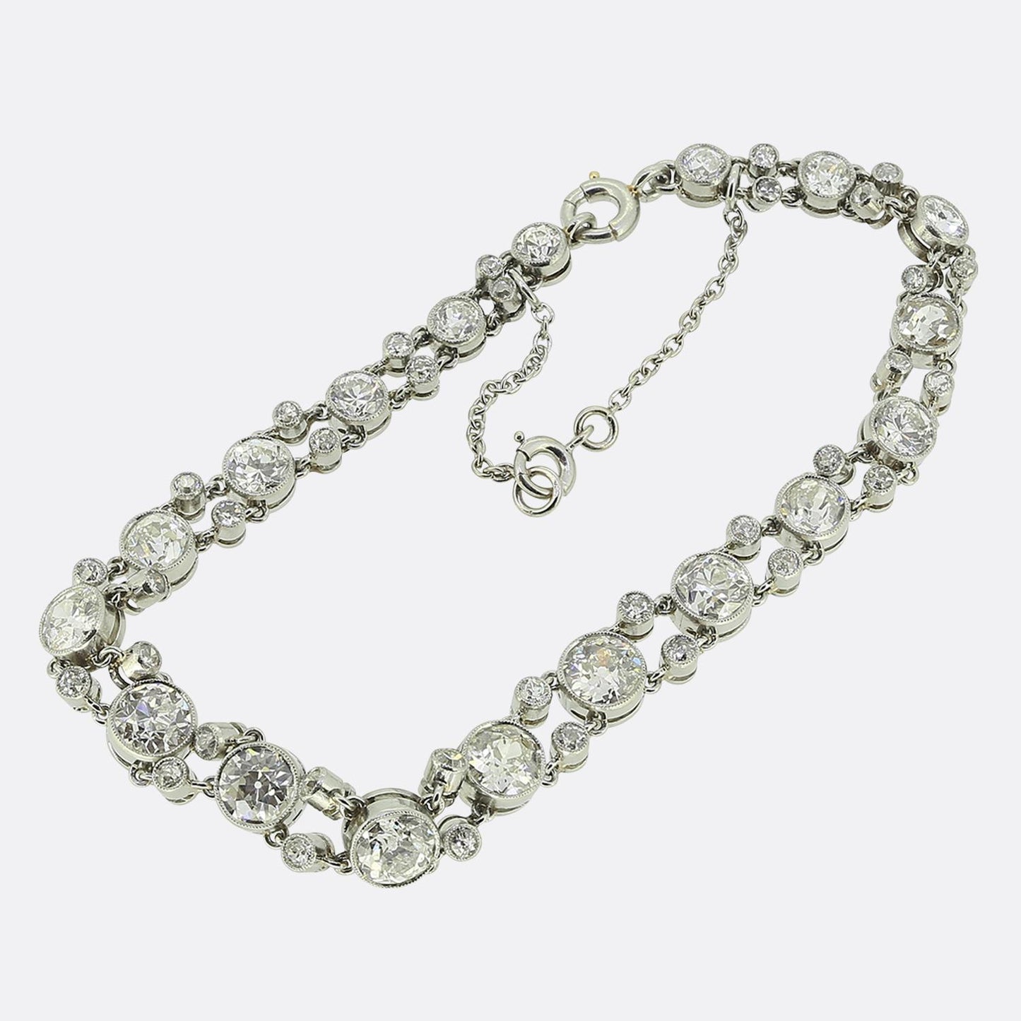 Art Deco 5.70 Carat Old Cut Diamond Bracelet