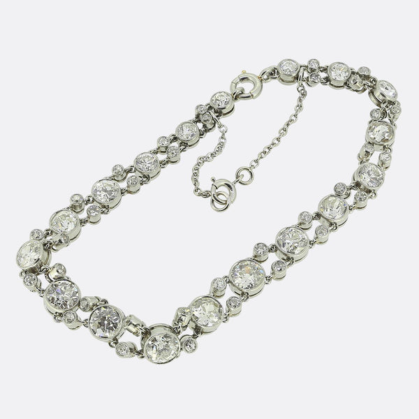 Art Deco 5.70 Carat Old Cut Diamond Bracelet