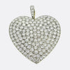 Edwardian 16.00 Carat Diamond Love Heart Pendant Brooch