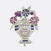Art Deco Diamond Sapphire and Ruby Basket Brooch