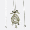 Victorian Old Pear Cut Diamond Pendant Necklace