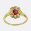 Antique Burmese Ruby and Diamond Cluster Ring