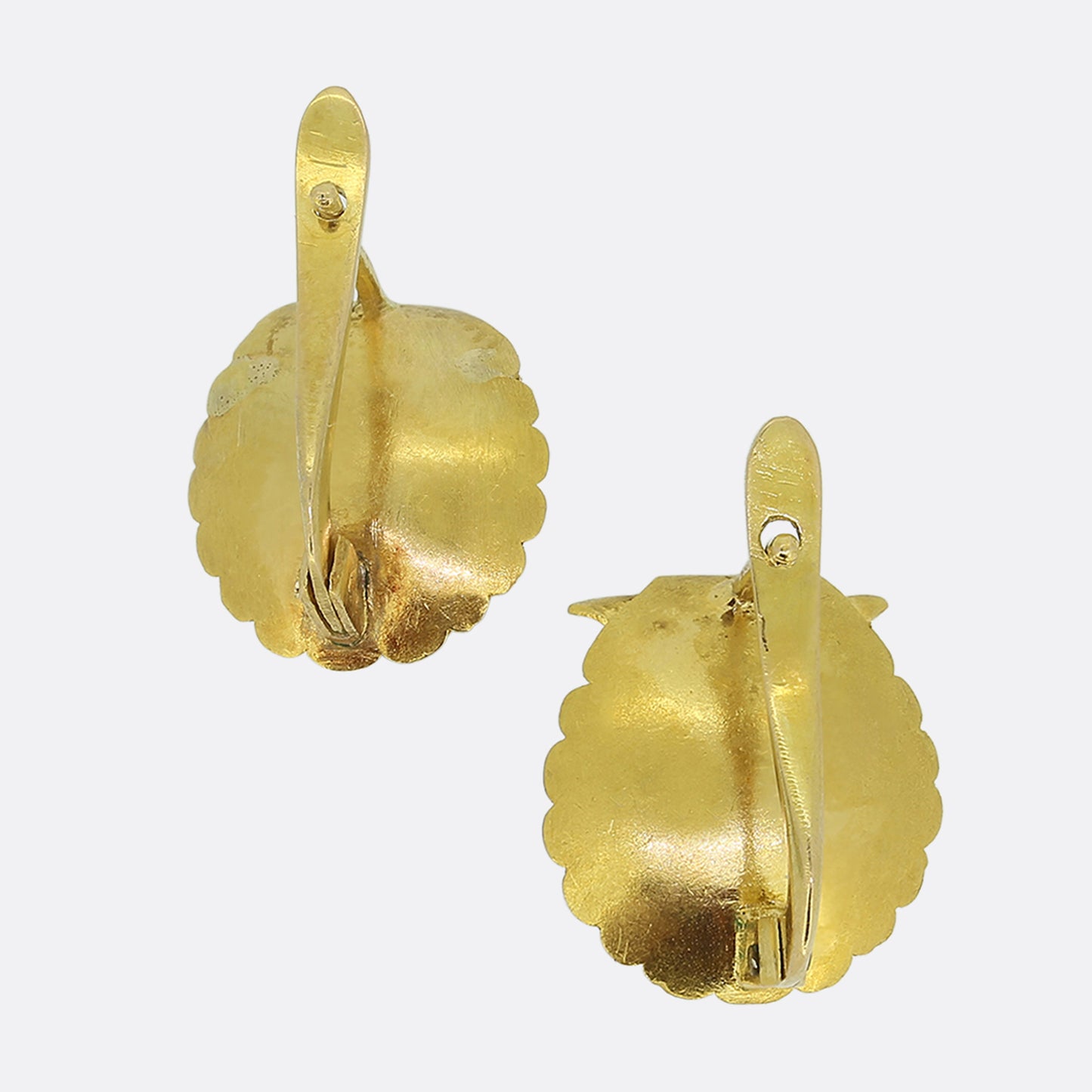Antique Diamond Seashell Earrings