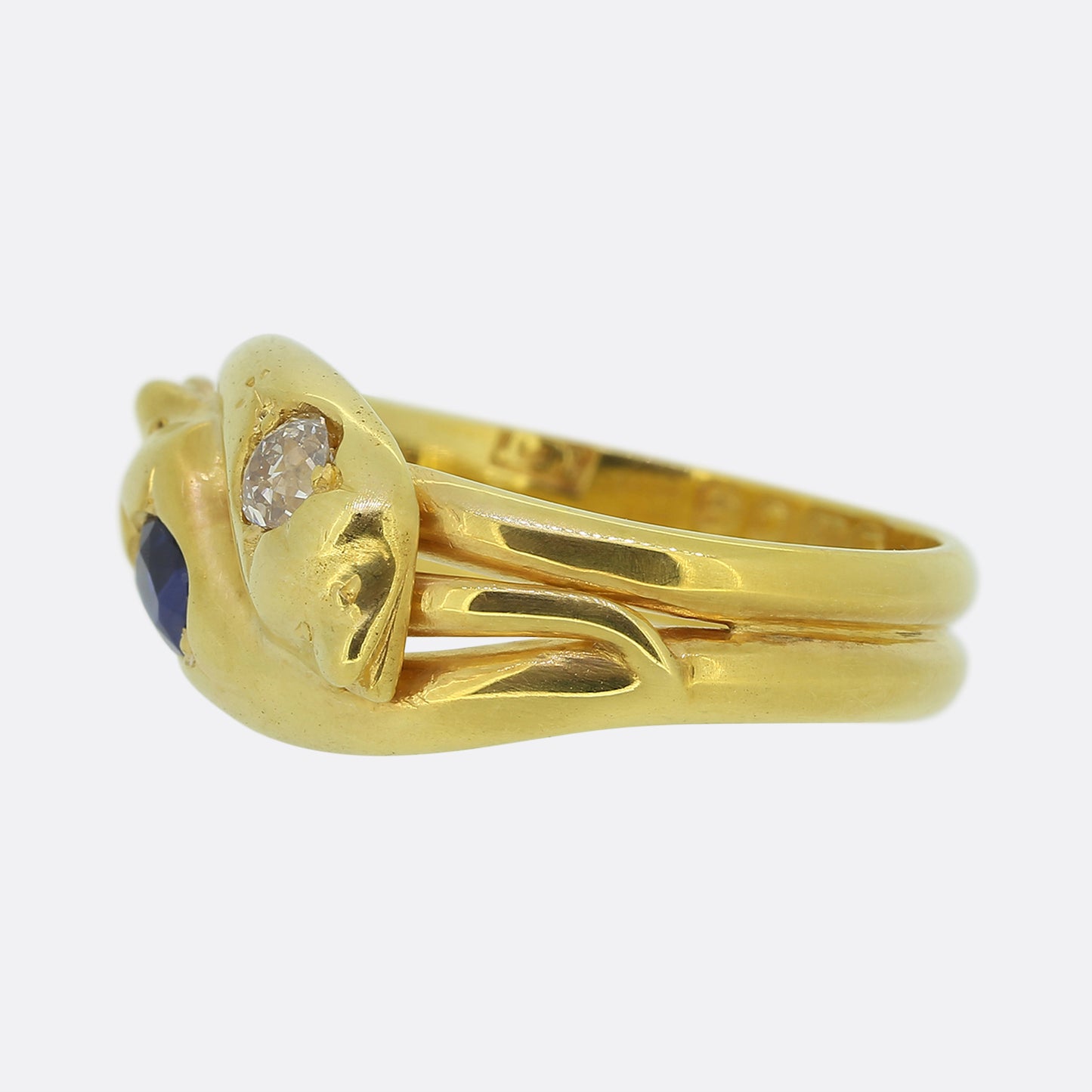 Victorian Sapphire and Diamond Double Snake Ring