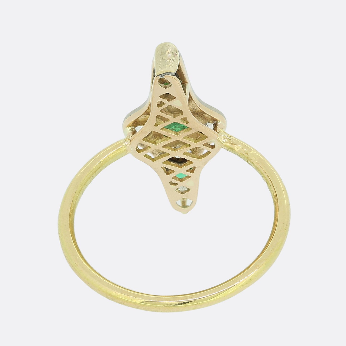 Vintage Emerald and Old Cut Diamond Ring