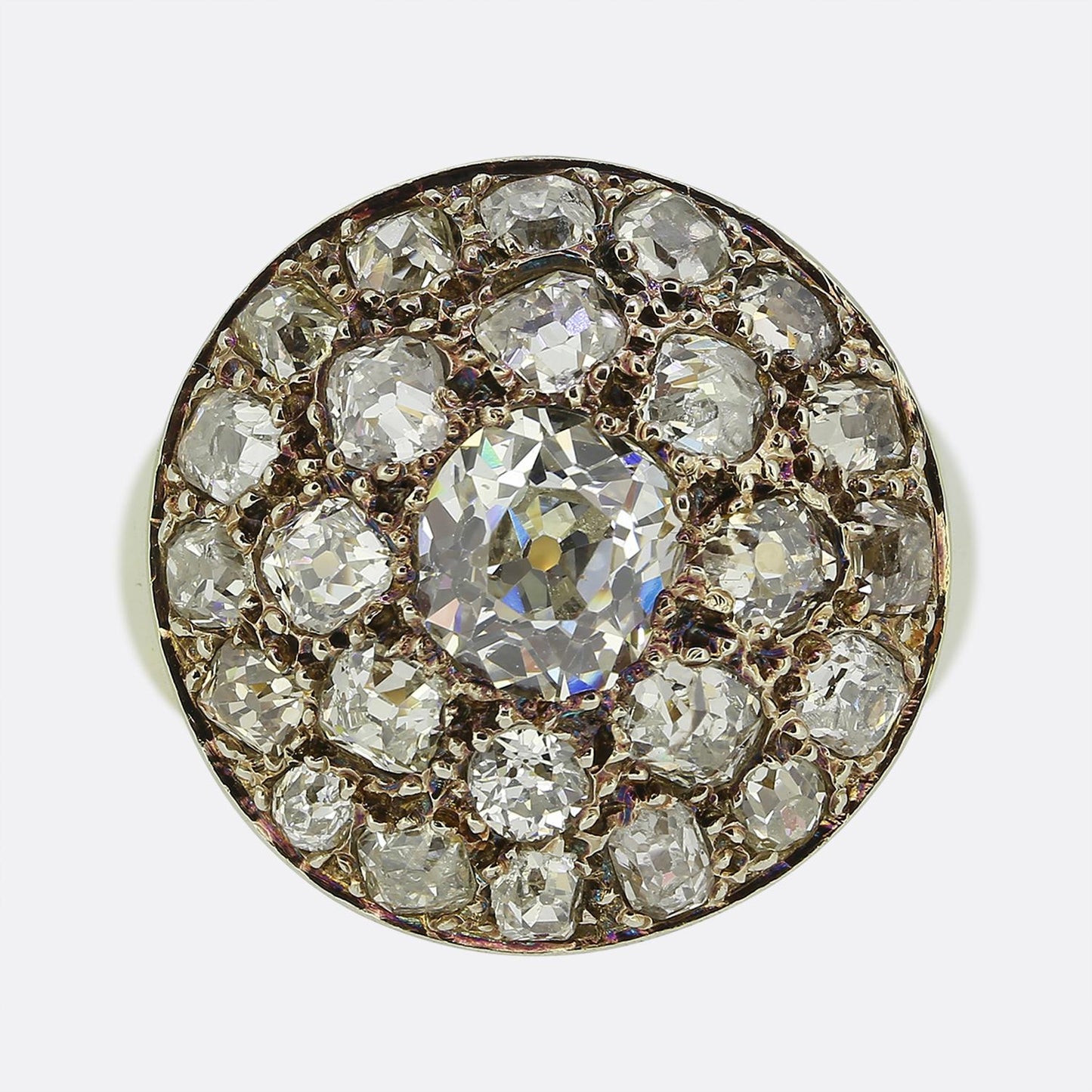 Victorian Old Cut Diamond Cluster Ring