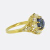 Vintage Sapphire and Old Cut Diamond Cluster Ring