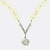 Vintage Pearl and Diamond Pendant Necklace